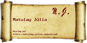 Matulay Júlia névjegykártya