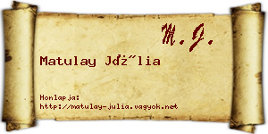 Matulay Júlia névjegykártya