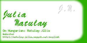 julia matulay business card